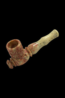 3.5" Small Carved Marble Stone Pipe