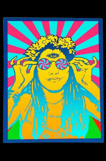 Psychedelic Hippie Chick w/Third-Eye Sticker