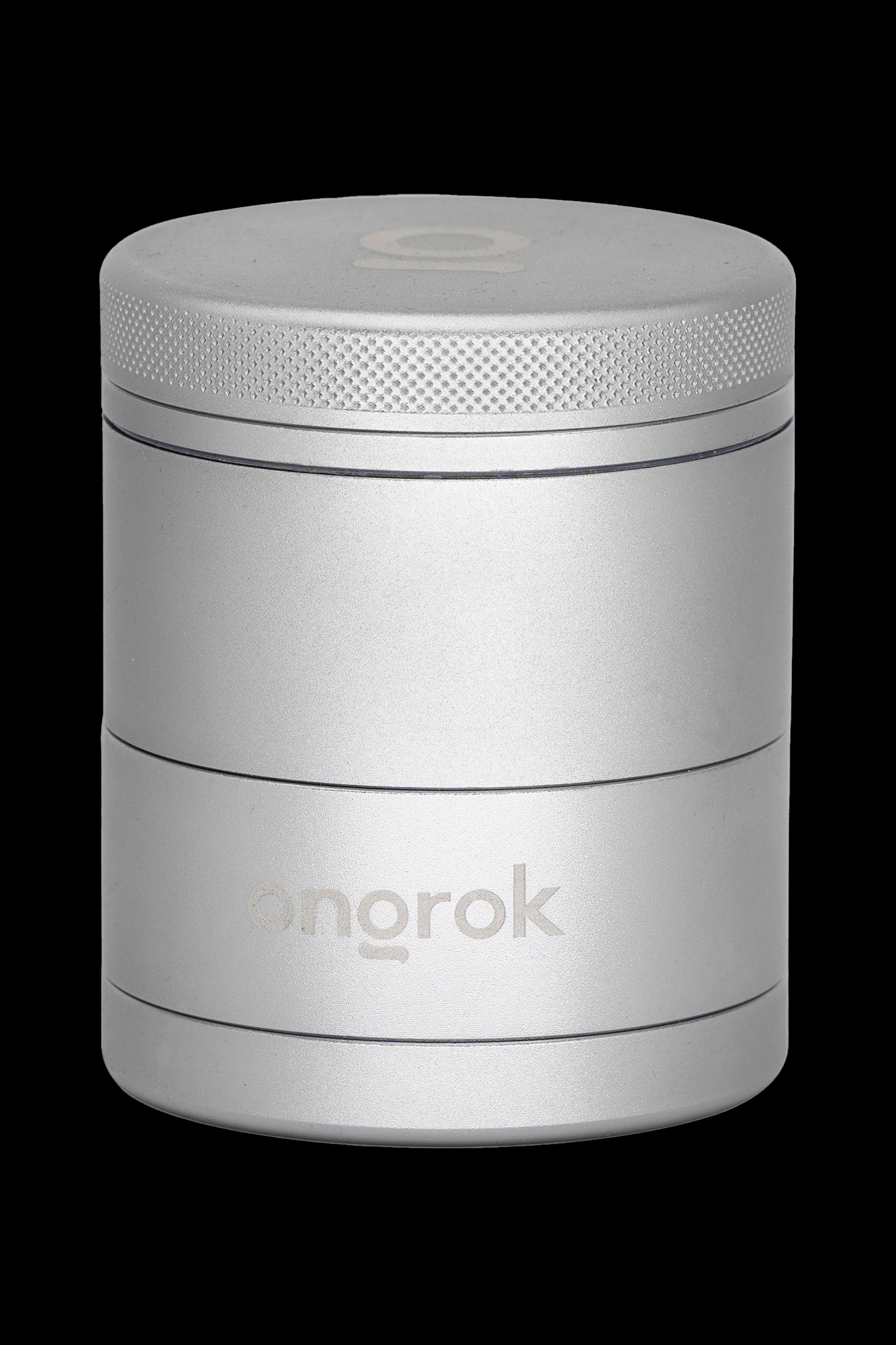 Silver cannabis storage container with “ngrok” logo.