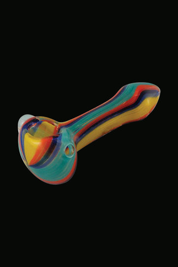 Multicolored Glass Spoon Pipe With Stripes