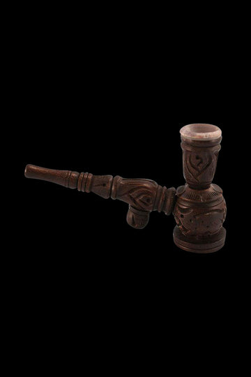 Wooden "Hukka" Pipe With a Stone Bowl Insert
