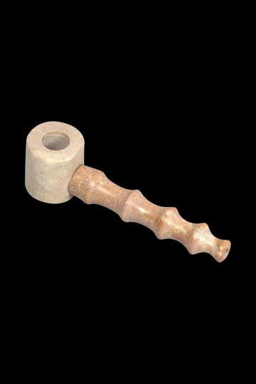 Ribbed Marble-Colored Stone Pipe