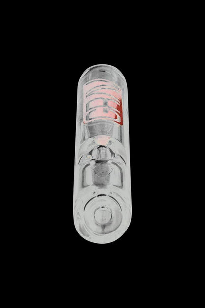 Front view of the GRAV® Clear Classic Steamroller, a clear glass pipe with a simple cylindrical shape.