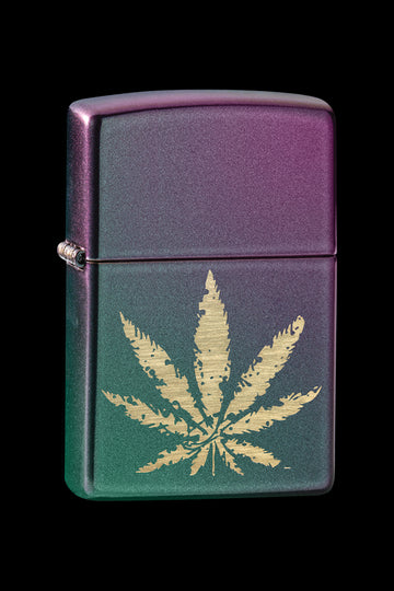 Zippo Iridescent Cannabis Leaf Windproof Lighter - Zippo Iridescent Cannabis Leaf Windproof Lighter