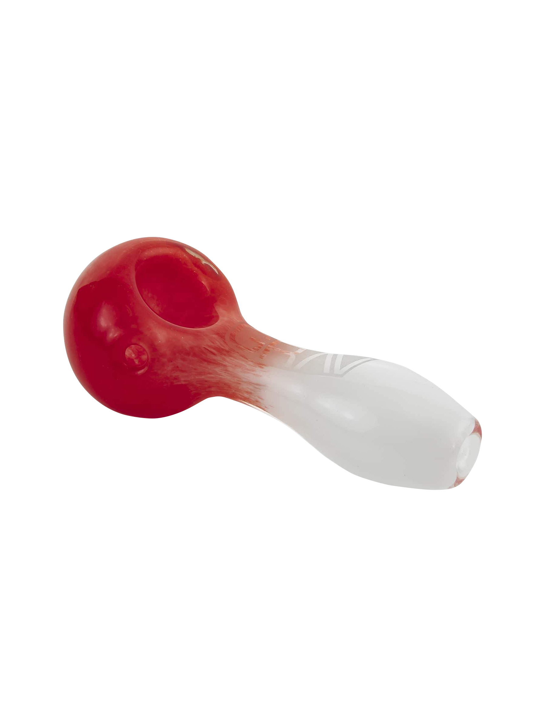 A close-up of the GRAV® Frit Spoon, displaying its curved form and smooth, glossy finish against a plain white background.