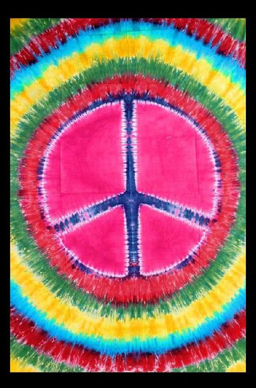 ThreadHeads Tie Dye Peace Sign Tapestry
