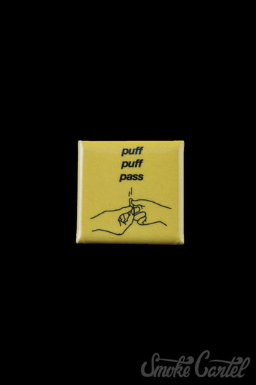 Puff Puff Pass 1" Square Pin - Smoke Cartel Artist Series - - Puff Puff Pass 1" Square Pin