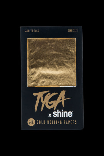 Shine x TYGA King Size 24K Gold Rolling Papers - 6 Per Pack - Shine x TYGA King Size 24K Gold Rolling Papers - 6 Per Pack