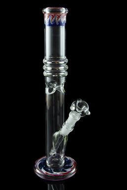 Thick Groovy Glass Straight Bong with Ice Pinch