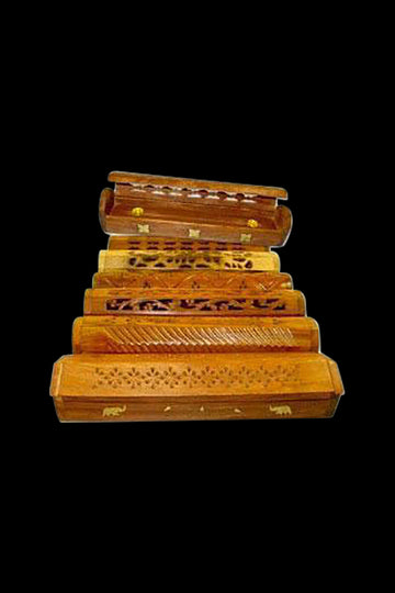 Assorted Carved & Inlayed Coffin Incense Burner - 6 Pack