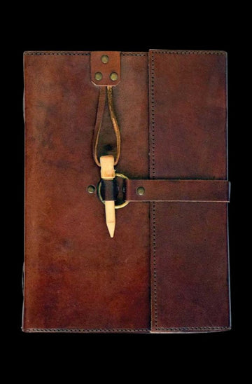 Leather Journal with Wooden Peg Closure