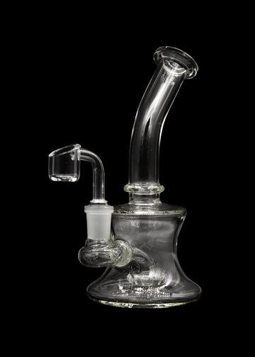 Bent Neck Travel Size Rig with Banger and Bowl - Bent Neck Travel Size Rig with Banger and Bowl