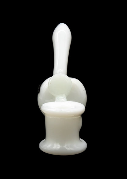 Frosted glass water pipe resembling a chair.