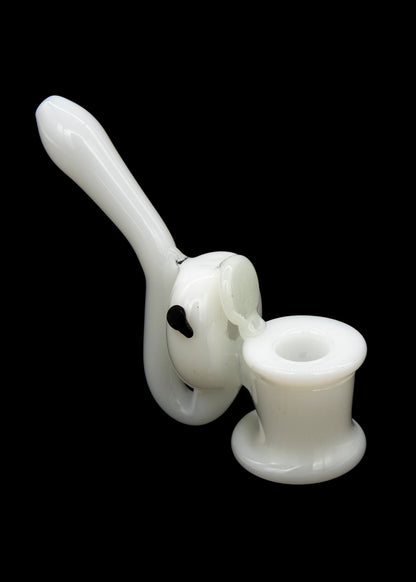 White glass oil rig for cannabis concentrate use.