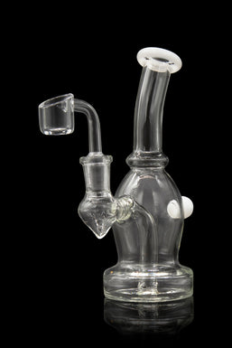 Curved Body Dab Rig with Colored Accents - Dewdrop