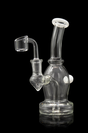 Curved Body Dab Rig with Colored Accents - Dewdrop - Curved Body Dab Rig with Colored Accents - Dewdrop