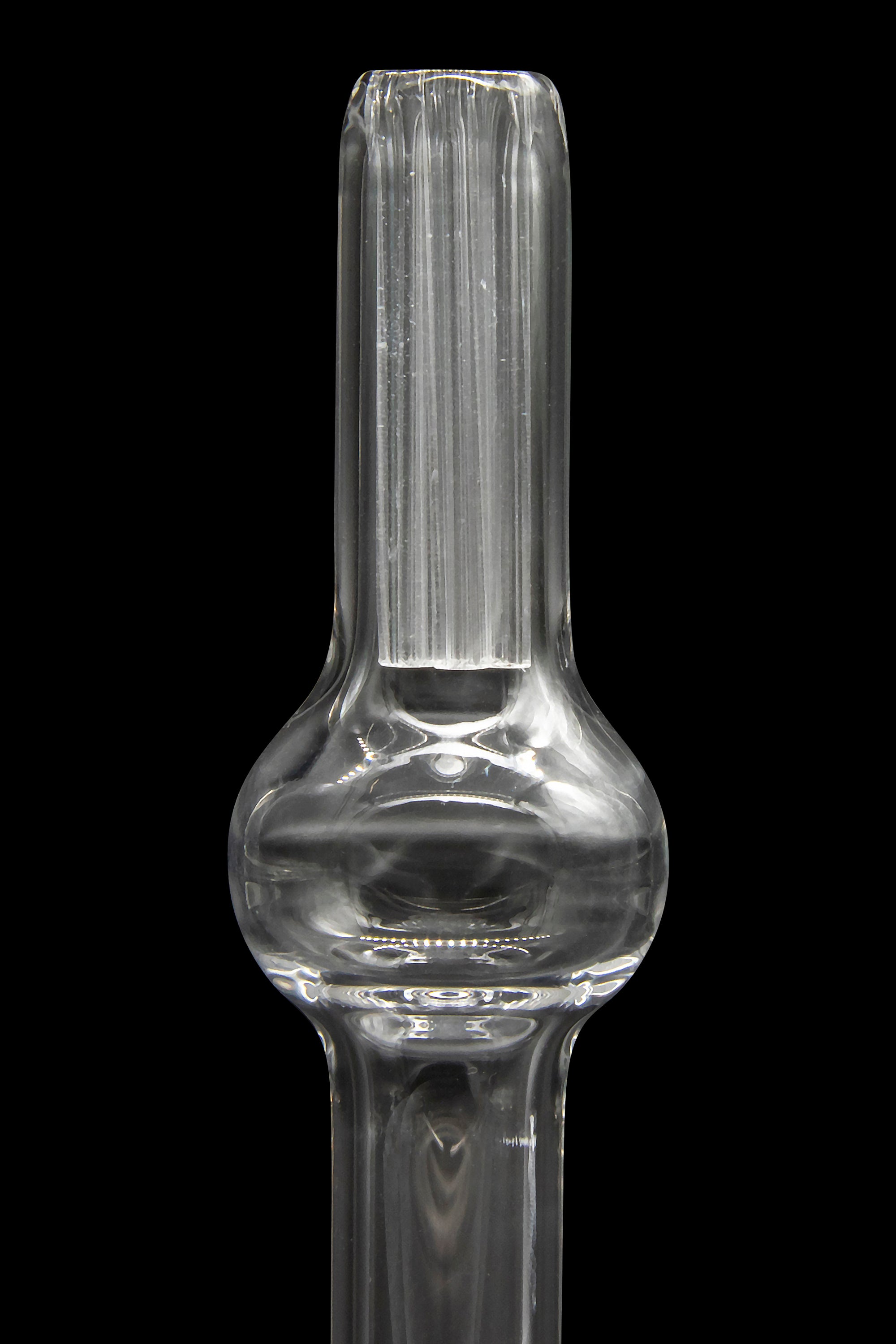 Clear glass bubbler for cannabis use.