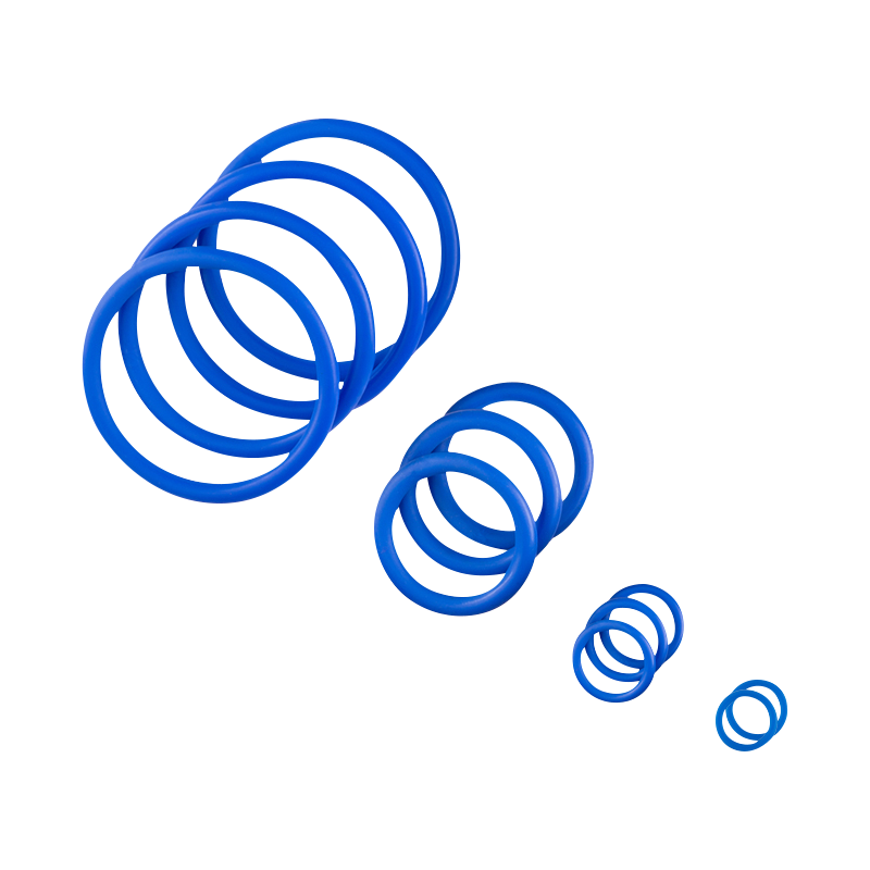Overhead view of the Mighty Seal Ring Set, showcasing a stack of clear, circular seals against a plain white background.