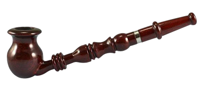 Front view of the Pulsar Churchwarden Rosewood Pipe, showcasing its curved stem and polished wood grain.