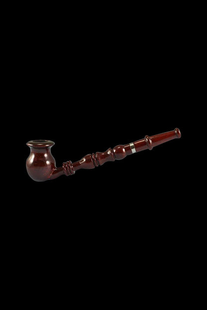 A side view of the Pulsar Churchwarden Rosewood Pipe, showcasing its smooth, dark wood finish and classic, elongated bowl.