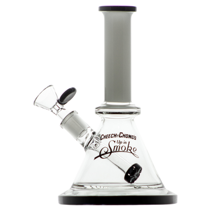 Front view of the Cheech & Chong "Pedro" Mini Beaker Bong, showcasing the clear glass and simple beaker shape.