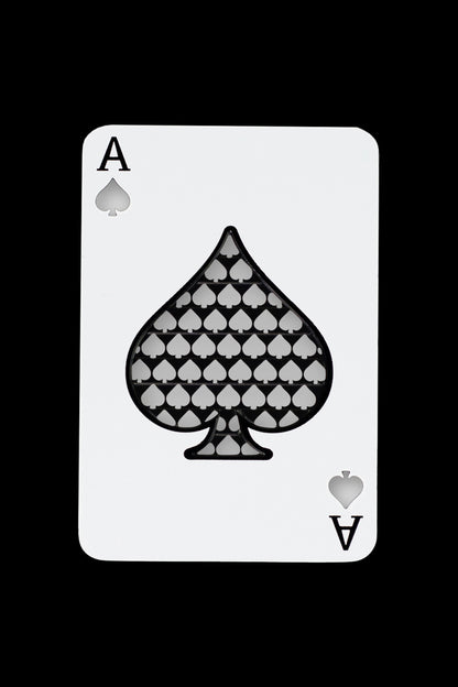 Ace of Spades playing card, likely referencing cannabis or smoking accessories.