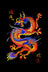 Asian Dragon Blacklight Poster