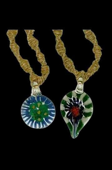 Glass Pendant on Hemp Necklace