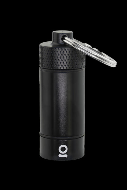 Black cannabis oil vape pen with keyring attachment.