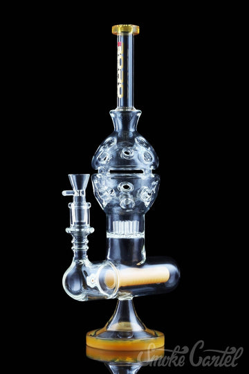 Featured View – Mango Variant - BoroTech Glass "Braka" Stacked Fab Egg with Inline & Sprinkler Perc