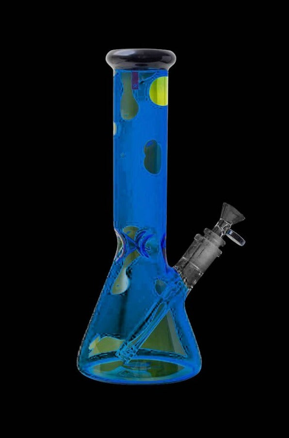 Front view of the Famous Design-Privilege Water Pipe, a tall glass piece with a simple, curved design against a dark background.