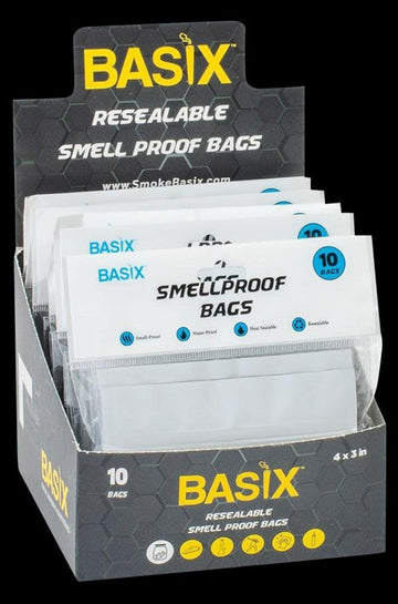 Small - Basix Resealable Smell Proof Bags - 12 Pack