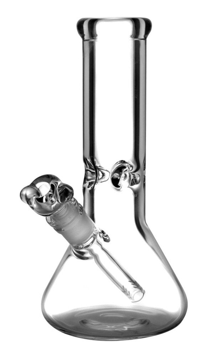 Glass bong with ice catcher.