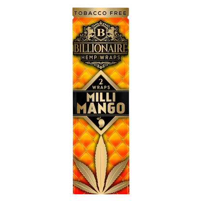 Front view of the Billionaire Hemp Wraps - 25 Pack, showcasing a vibrant red package with prominent branding.