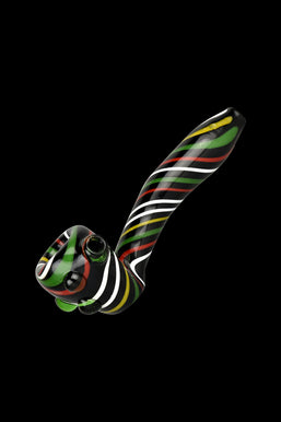 Black Rasta Candy Cane Swirl Hand Pipe