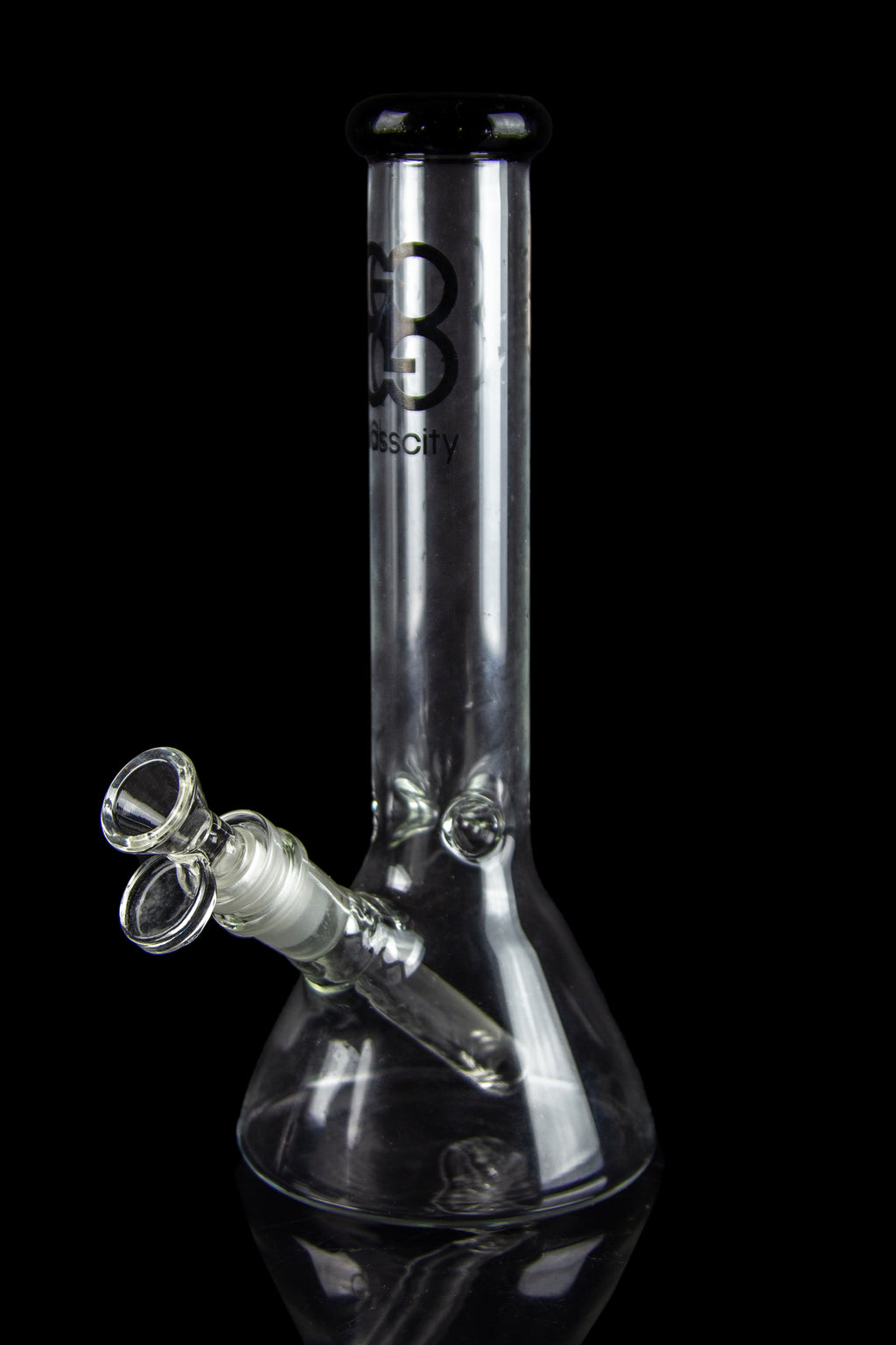 Glasscity Beaker Ice Bong Black 10inch Tall Smoke Cartel