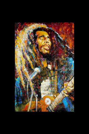Bob Marley with Mic Poster