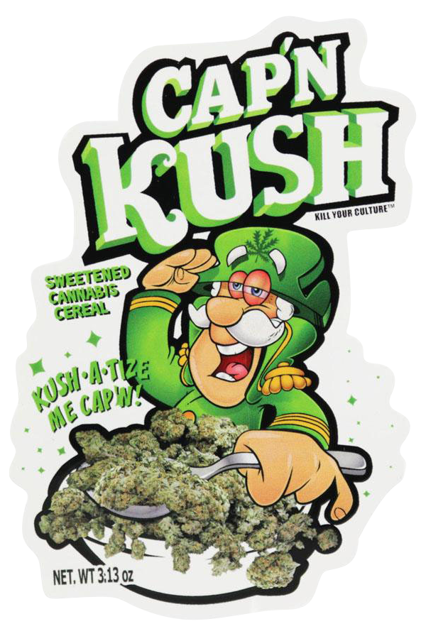 Cap'n Kush Sticker Colorful and Amusing Cannabis Accessory
