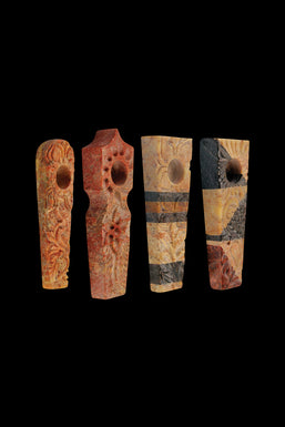 Carved Marble Stone Pipe - 8 Pack