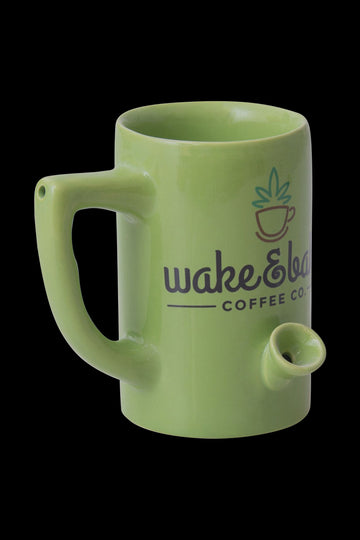 Green Wake n Bake - Roast & Toast Smokable Wake & Bake Ceramic Mug Pipe