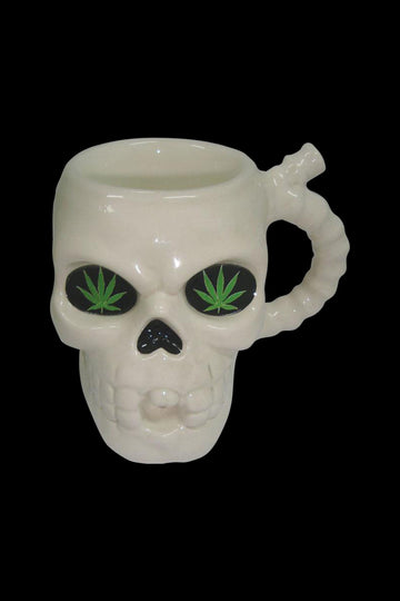 Ceramic White Skull Mug Pipe