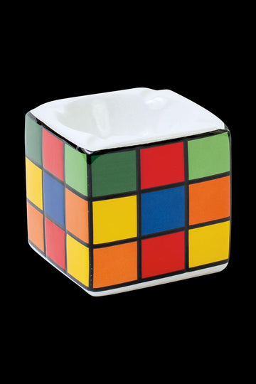 Colorful Puzzle Cube Design Ceramic Ashtray