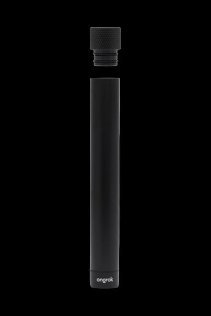 Black cannabis oil applicator with removable tip, branded "onrok".