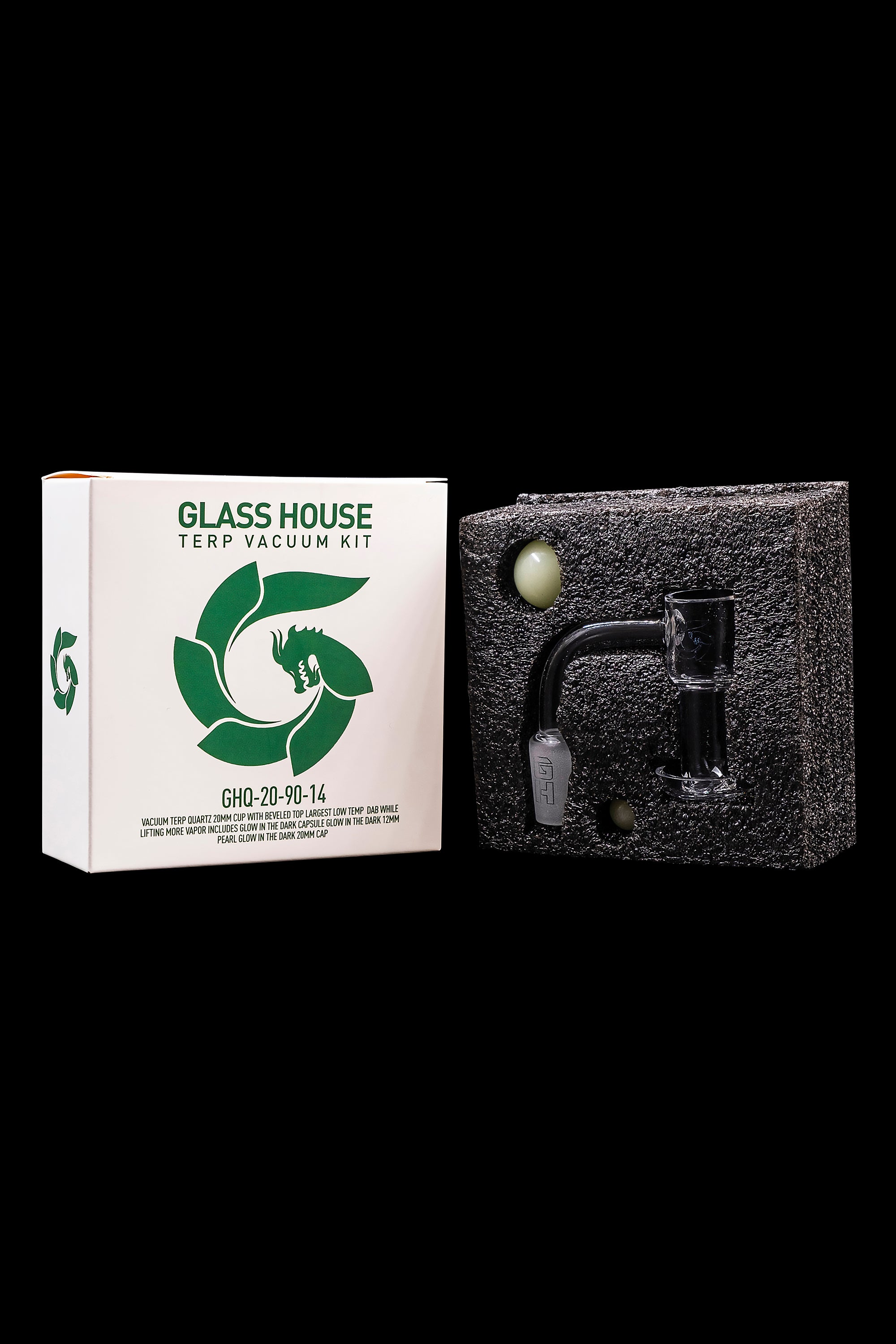 Glass House terp vacuum kit with dab rig and concentrate.