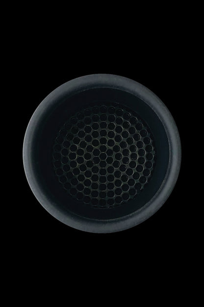 Black honeycomb filter plate for a cannabis pipe or vaporizer.