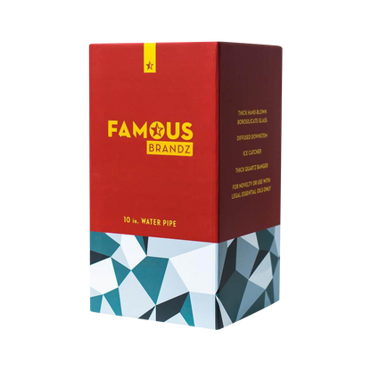 Front view of the “Famous Brandz “Digital” Straight Tube Dab Rig”, showcasing its clear glass construction and simple cylindrical shape.