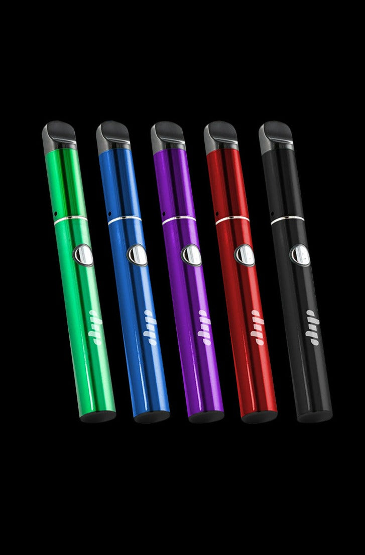 A studio shot displays several Dip Devices Lunar Wax Vaporizers lined up against a black background.