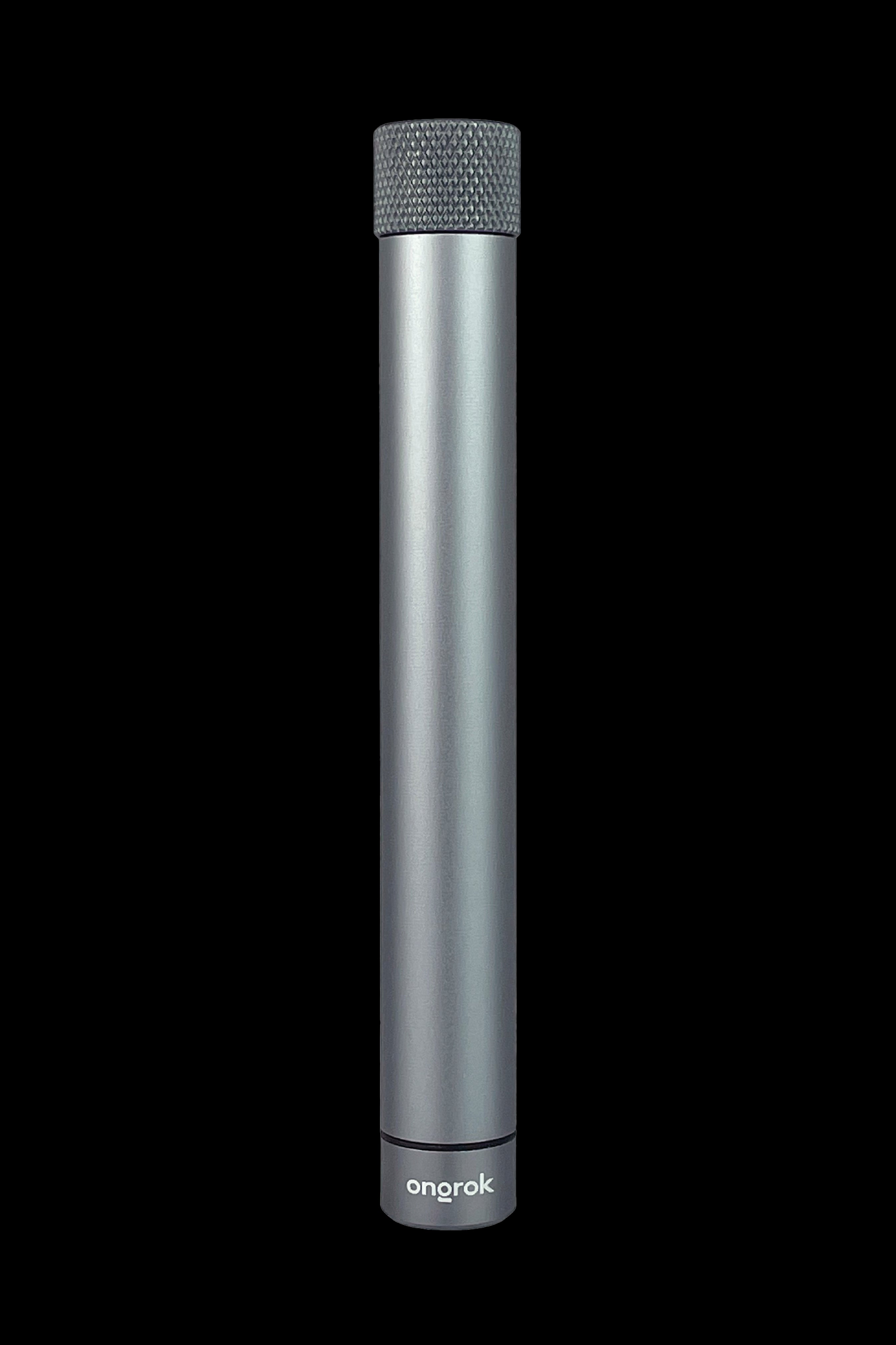 Sleek, cylindrical Onrok vaporizer pen against a black background.