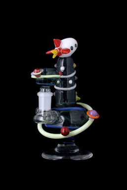 Empire Glassworks Rocket Ship Worked Mini Rig with Dichroic Accents