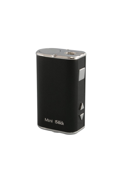 Front view of the Eleaf iStick Mini 10W Digital Mod Battery, showing its compact, black rectangular design with a digital display.